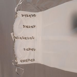 White Strapless Dress w/ Stones